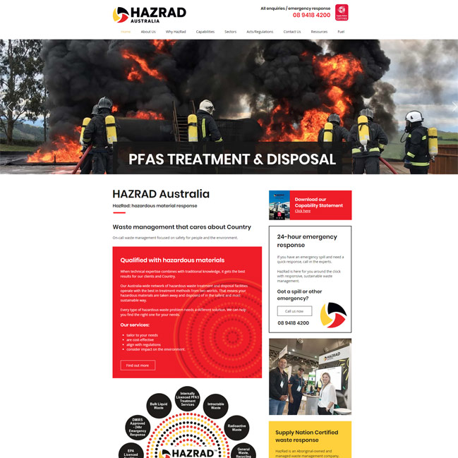 HazRad web site screenshot